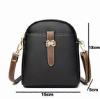 Women’s Cross Body PU Leather Shoulder Storage Bag(Black)