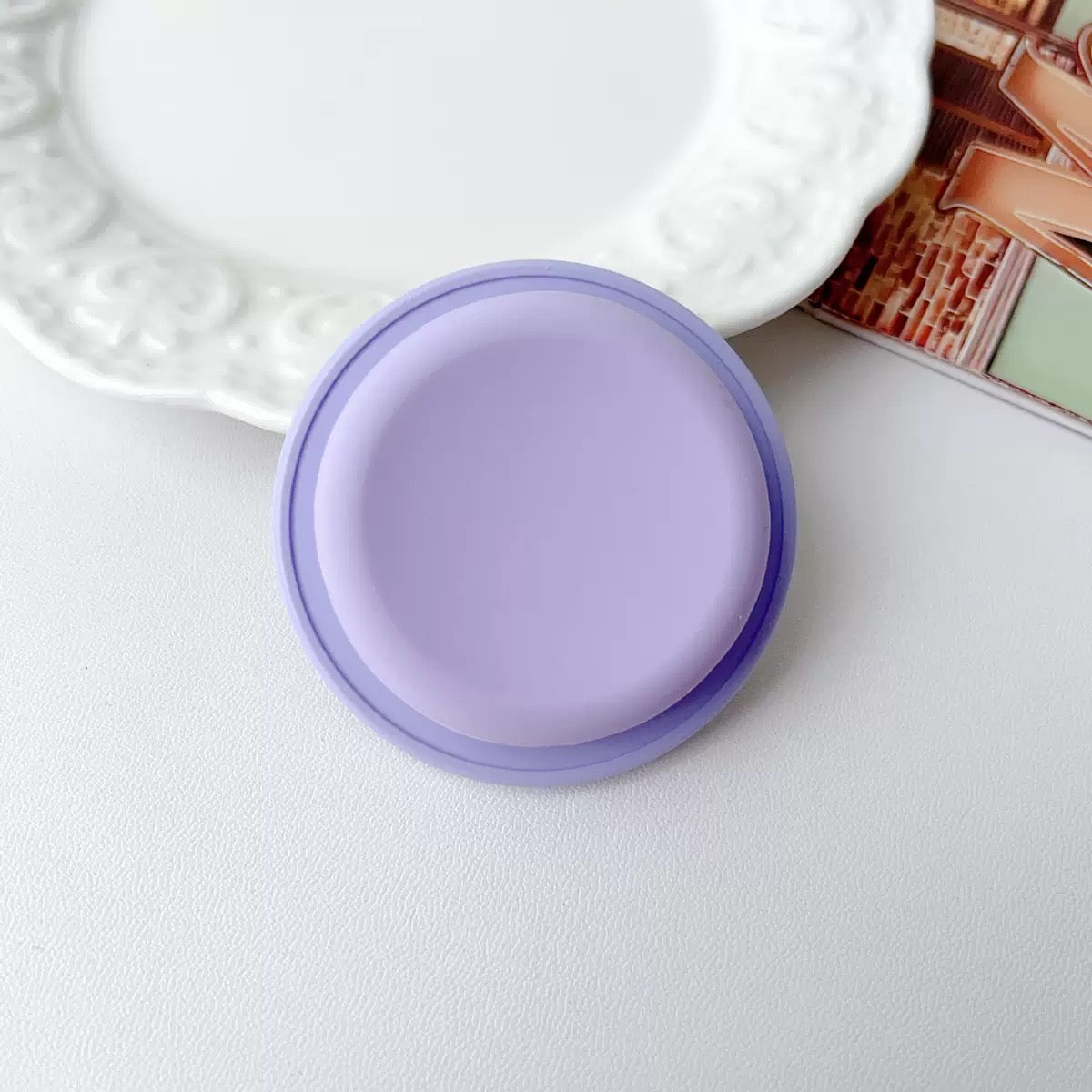 Plain Silicon Magsafe Pop Socket (Purple/Purple)