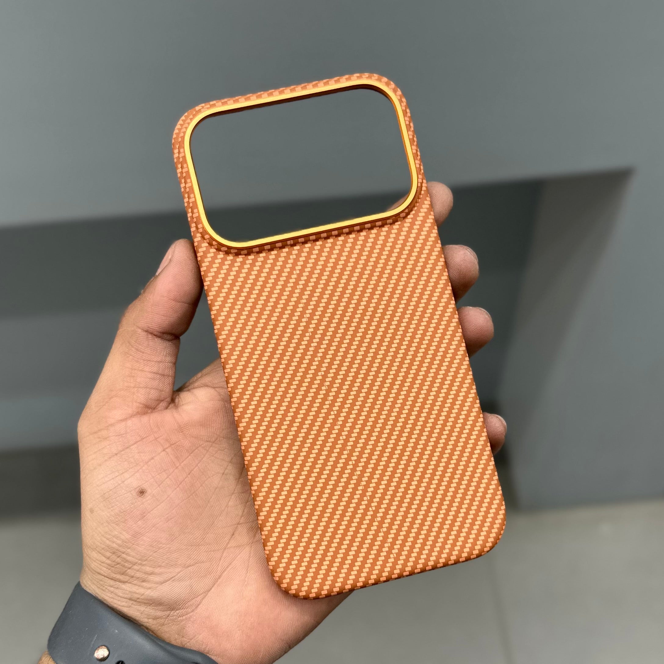 ICON CARBON CASE - ORANGE ( No. 3059 ) Mobile Case by CoverMeUp - Style 3