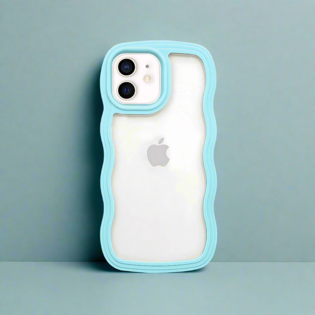 Minimals : Curvy Blue Mobile Case by CoverMeUp - Style 4