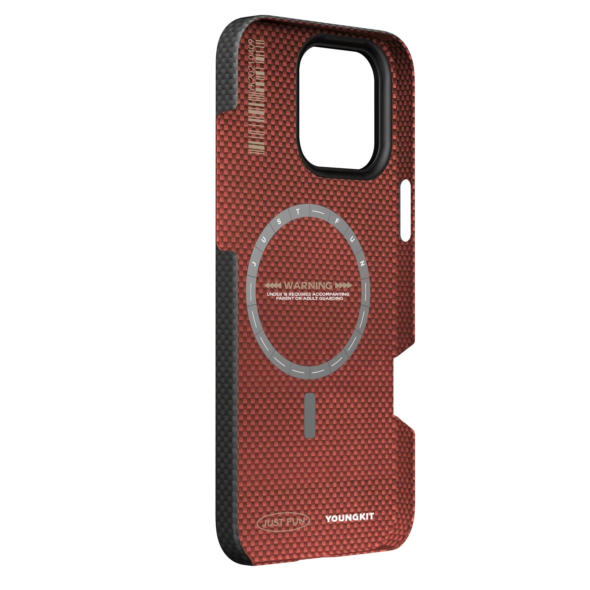 Protective Apple iPhone Back Cover - YOUNGKIT Kevlar 1500D Carbon Fibre Extreme Wing Case for iPhone 16 Pro (Black) - Style 4