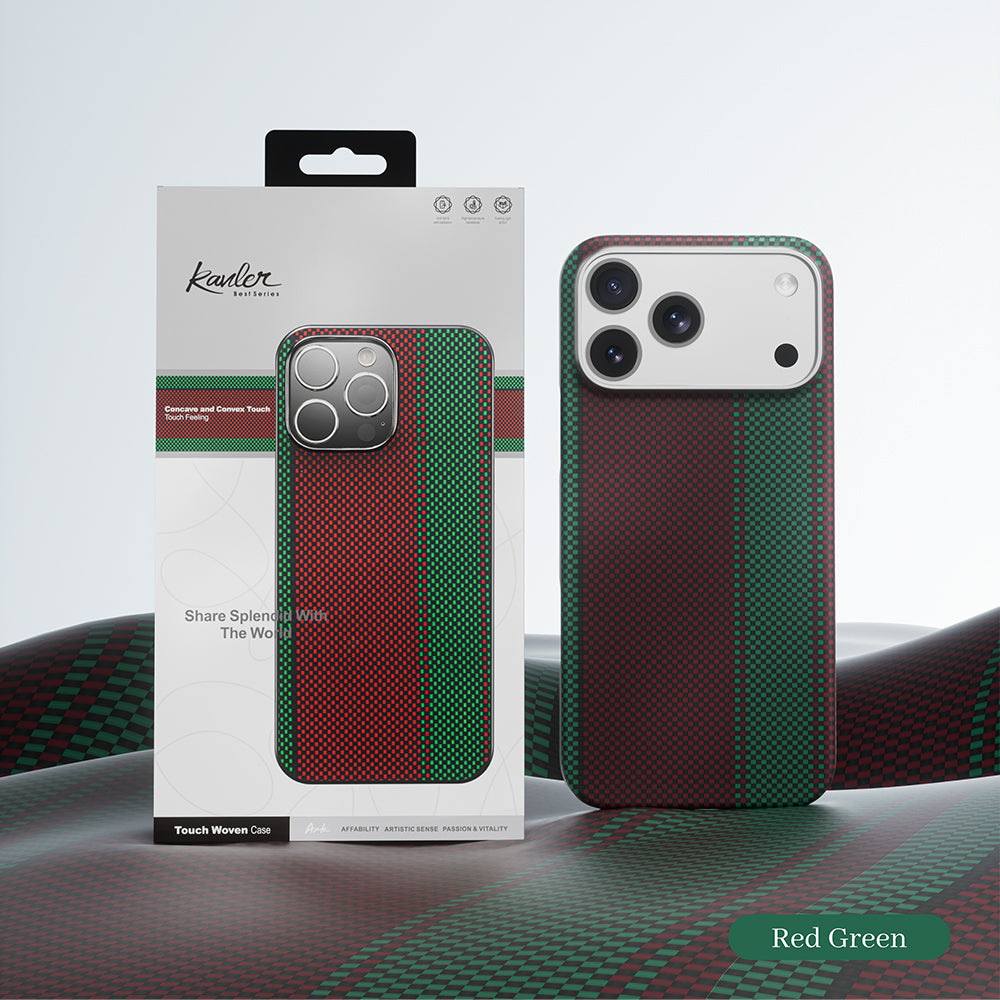 Genuine Kevlar Carbon Fibre Ultra Slim Case for iPhone 17 Pro (Red & Green)