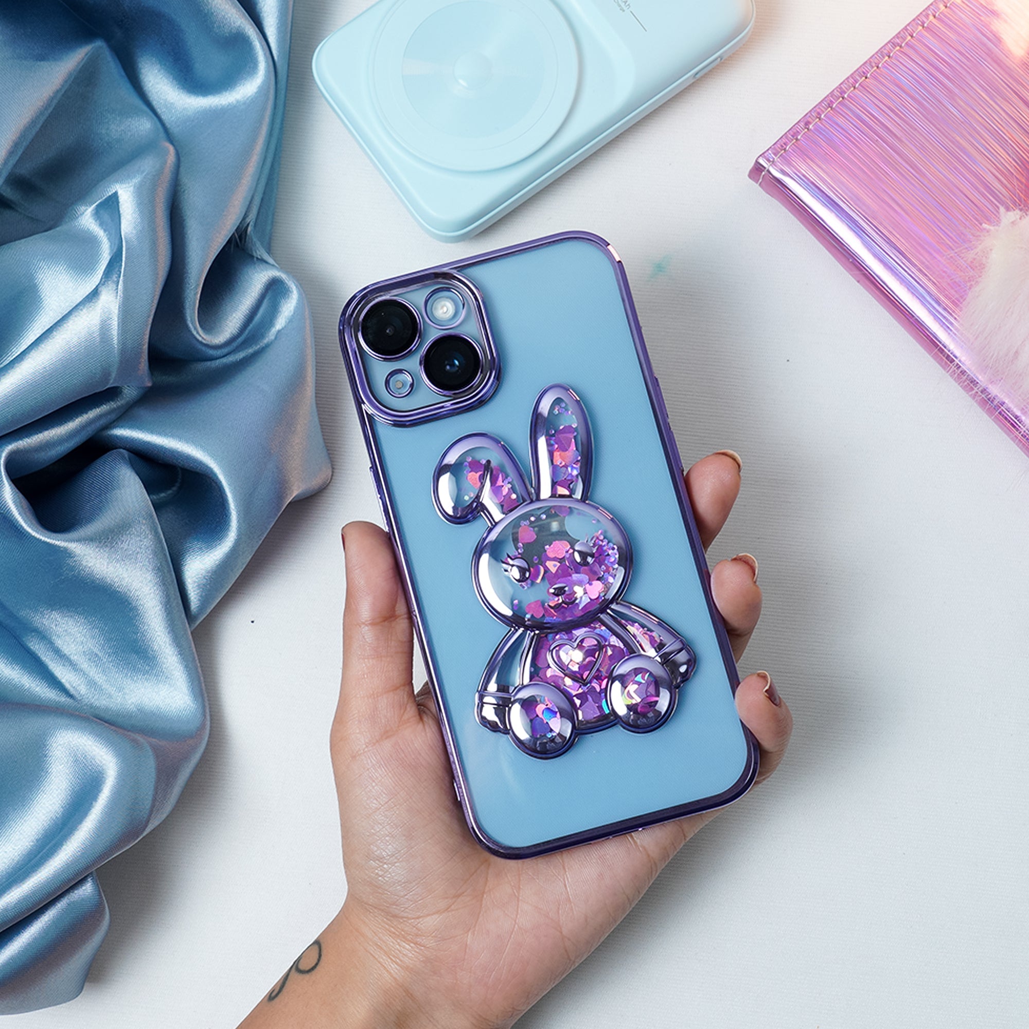 Adorable Rabbit Glitter Transparent Soft Case