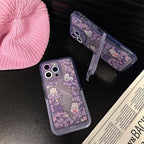 Protective Apple iPhone Back Cover - Rabbit Purple Holder Stand Semi-Transparent iPhone Case - Style 5
