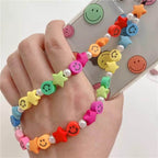 Rainbow Smiley Charms Hanging Custom Slim Soft Case Mobile Case by CoverMeUp - Style 5