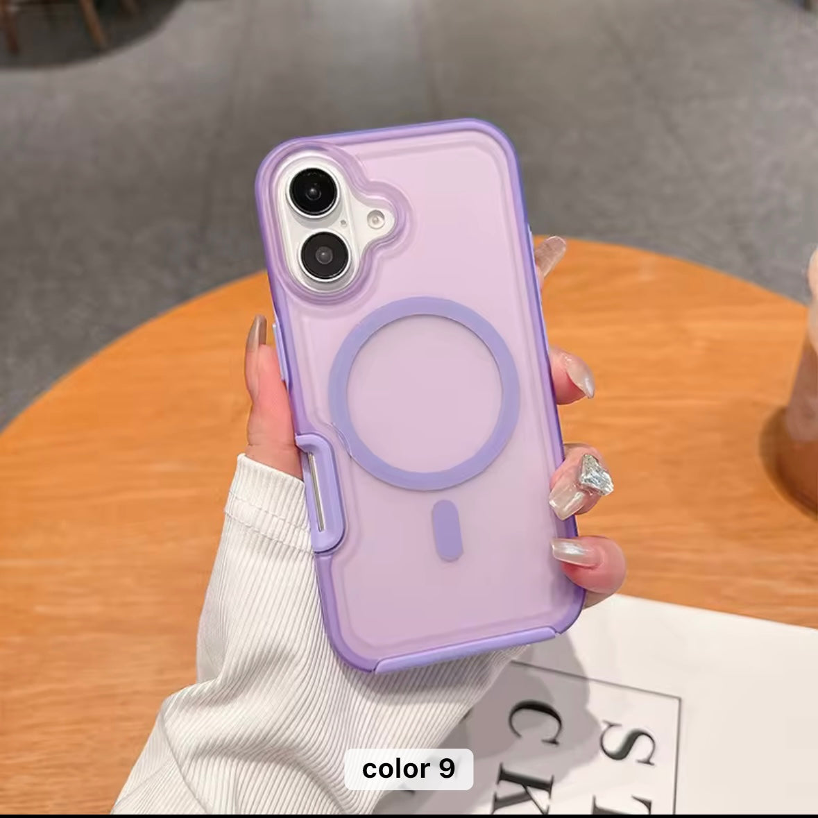 Protective Apple iPhone Back Cover - Tinted Matte Magsafe Hard Case for iPhone - Style 4