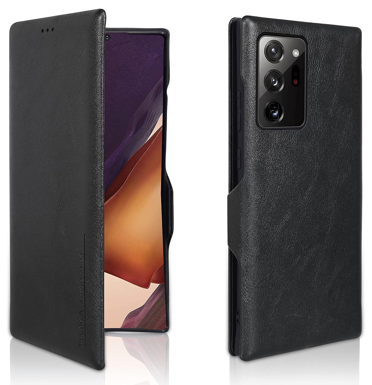 Samsung Galaxy S25 Ultra Shockproof Leather Flip Case Cover - Black Mobile Case by CoverMeUp