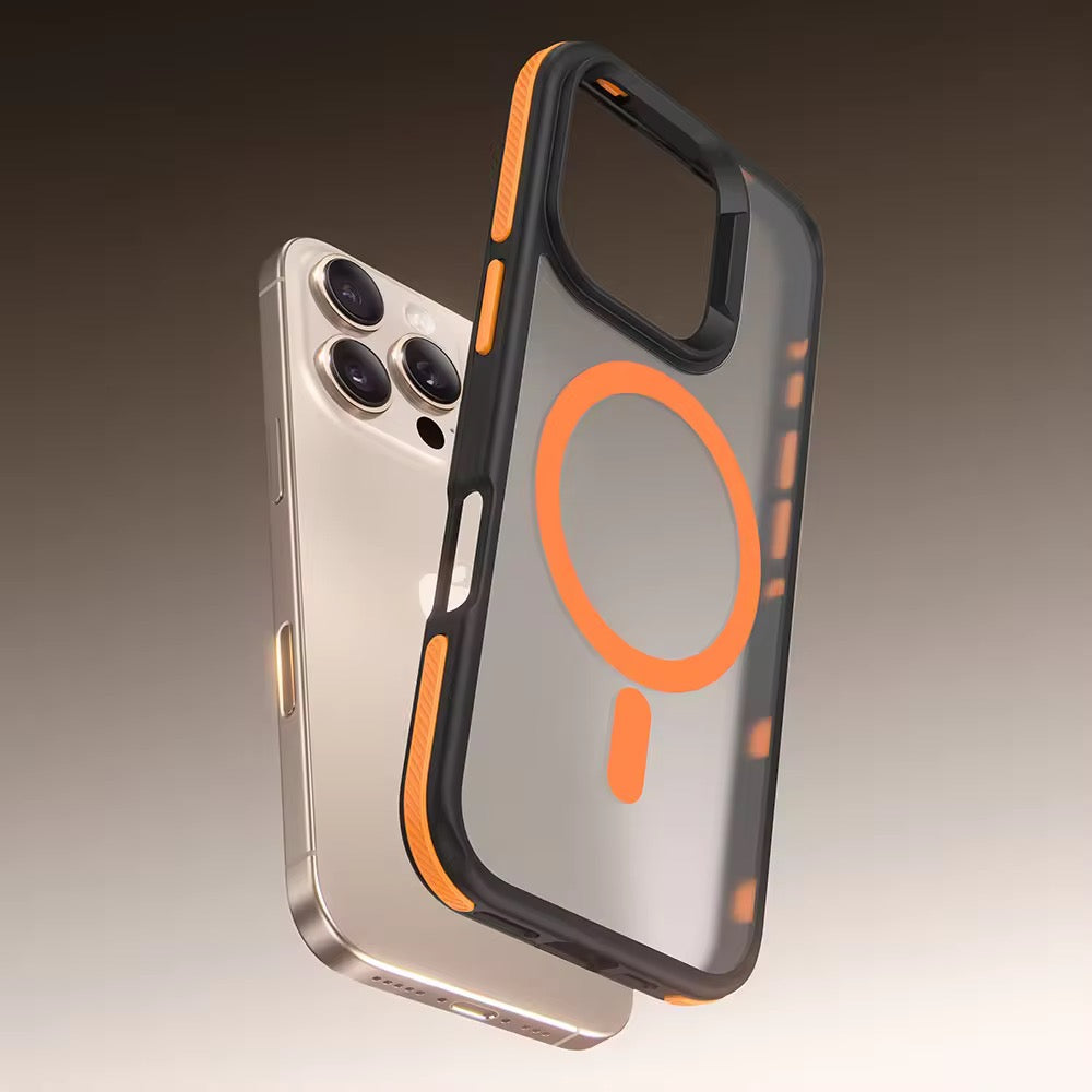 Protective Apple iPhone Back Cover - Tinted Matte Hard Magsafe Case with Color Border for iPhone - Style 2