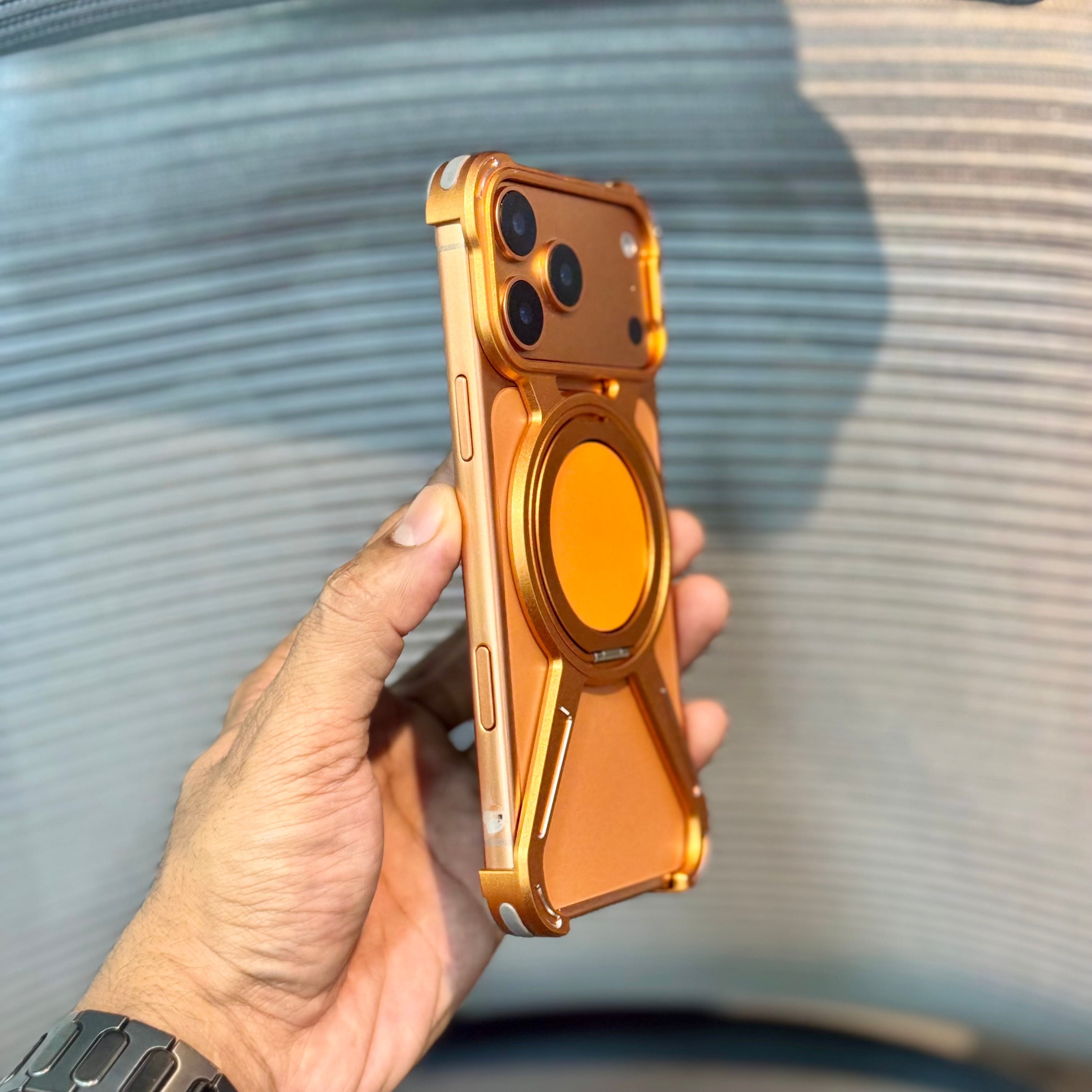 Protective Apple iPhone Back Cover - MagRotator Metal Bumper MagSafe iPhone 17 Pro Max Case - Style 3