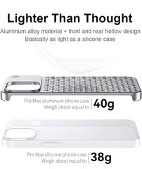 Metal Case [Aviation Aluminum Alloy] Ultra-Thin Frameless Protective Cases (Silver, Pro Max)