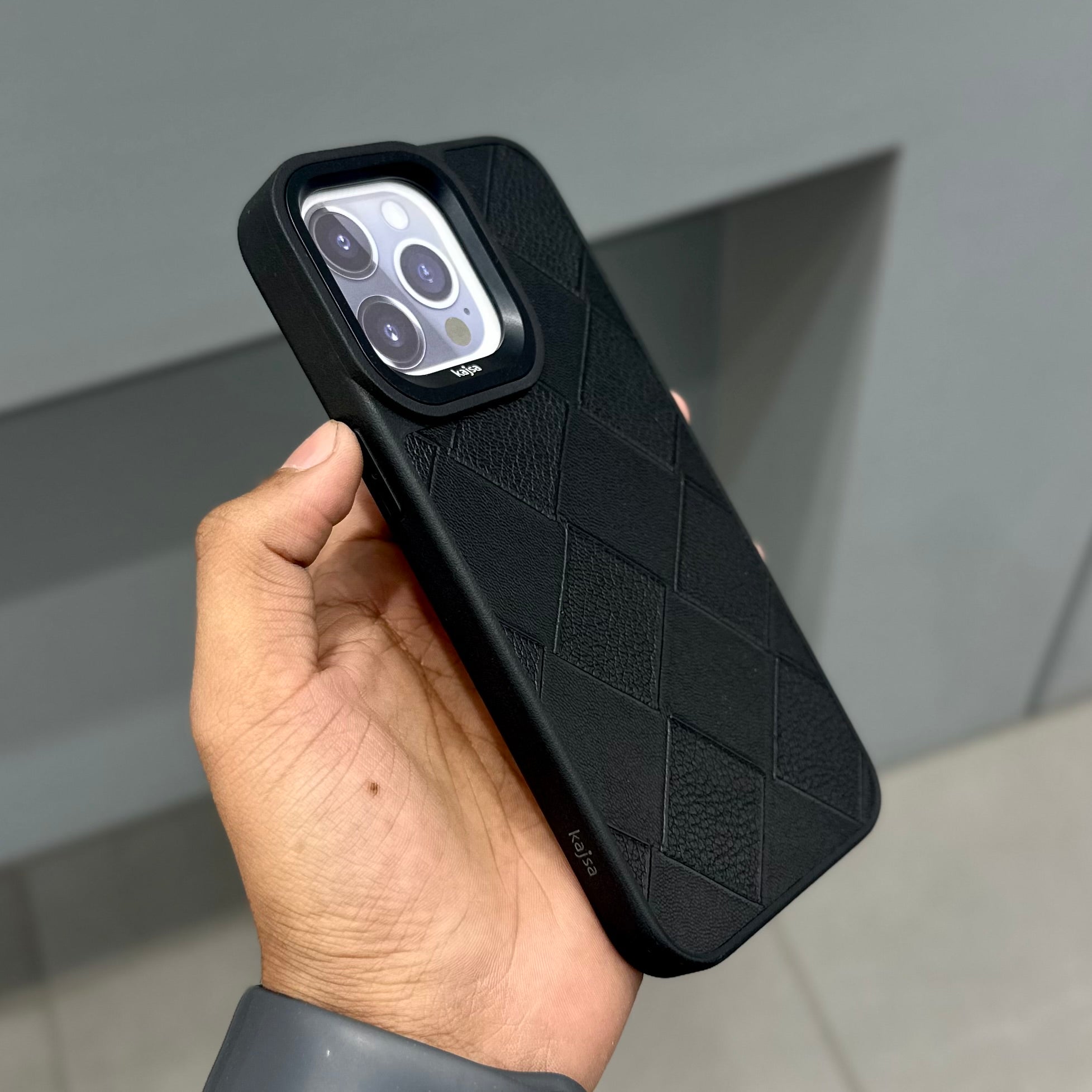 KAJSA LEATHER CASE - BLACK ( No. 2631 ) Mobile Case by CoverMeUp - Style 2