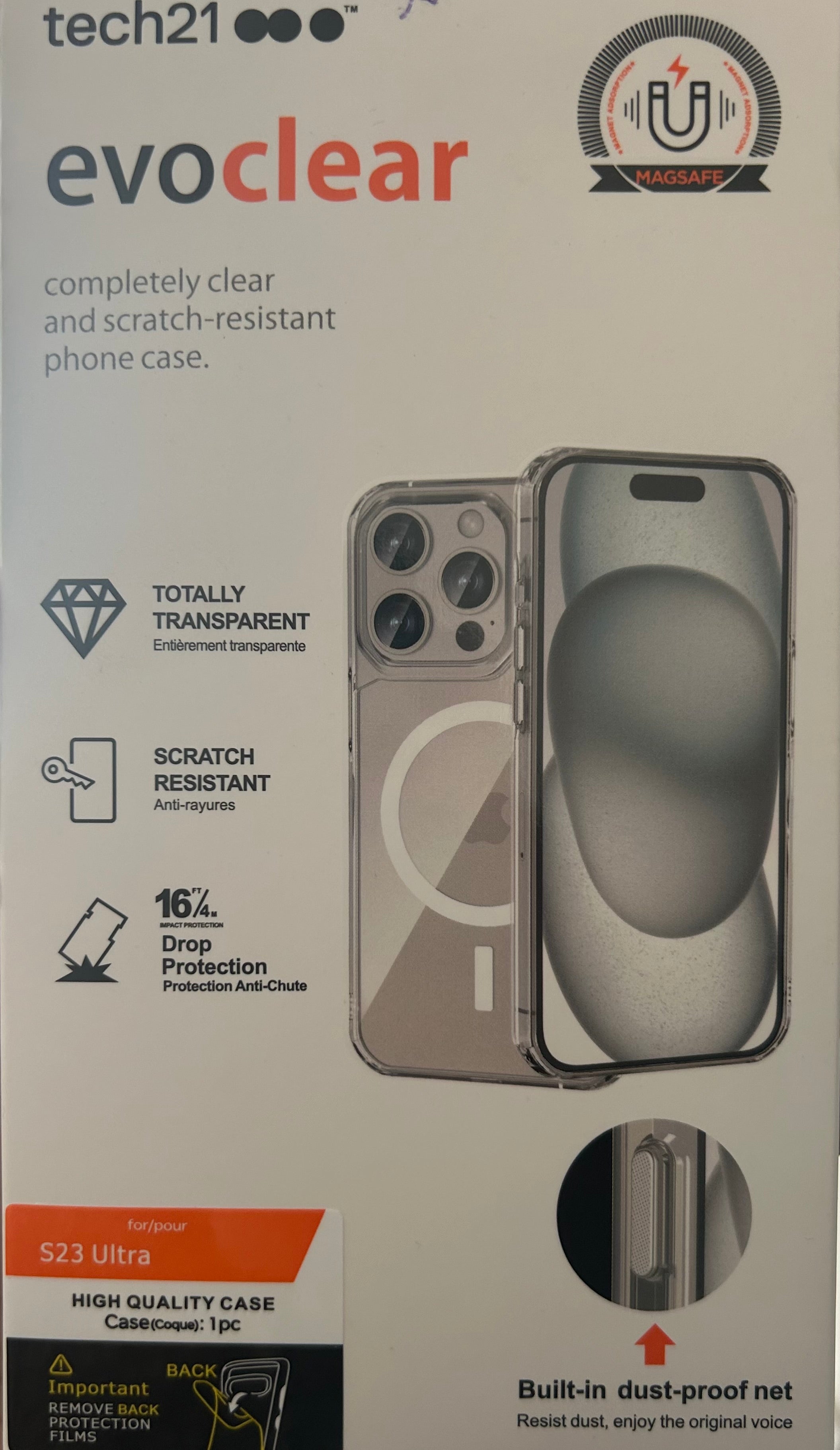 Transparent MagSafe Phone Case with Multi-Drop Protection for Samsung Galaxy S23 Ultra Mobile Case by CoverMeUp - Style 2