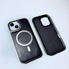 Protective Apple iPhone Back Cover - Leather & Metal MagSafe iPhone Case - Style 9