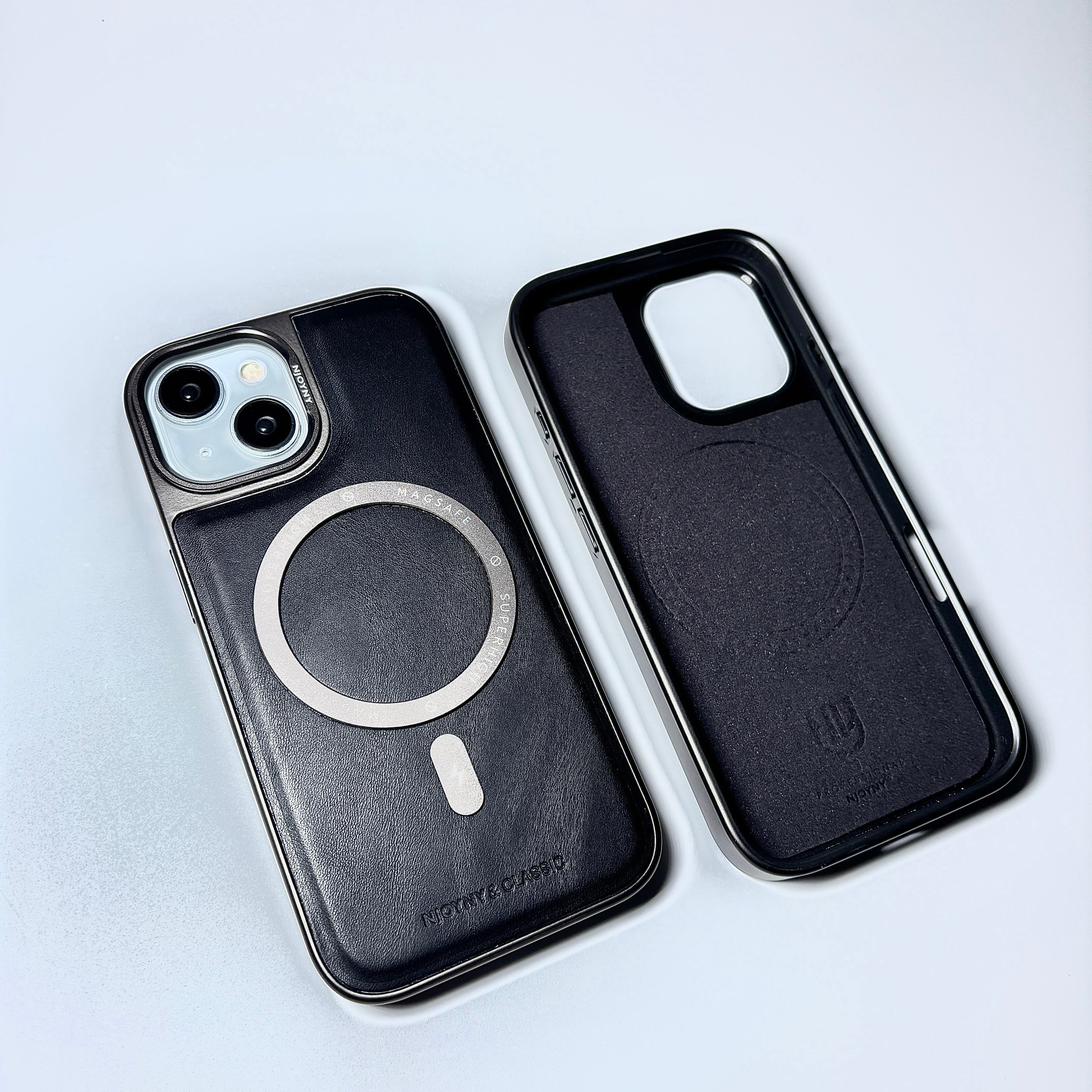 Protective Apple iPhone Back Cover - Leather & Metal MagSafe iPhone Case - Style 9