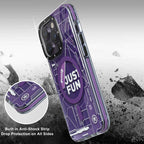 Protective Apple iPhone Back Cover - Youngkit Technology Series Futuristic Circuit Anti-Drop Magsafe Case for iPhone 14 Pro Max |Purple - Style 3