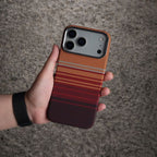 Luxo Carbon Weave Pattern Texture Magsafe Case - Red Brown Color