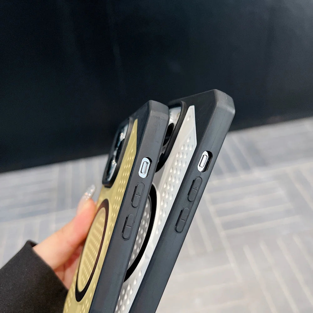 Protective Apple iPhone Back Cover - Heat Dissipation Hole Cooling Down Magsafe Phone Case for iPhone - Style 6