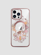Protective Apple iPhone Back Cover - Dragon Printed Phone Case Compatible for iPhone 14 Pro Max (Rose Gold)