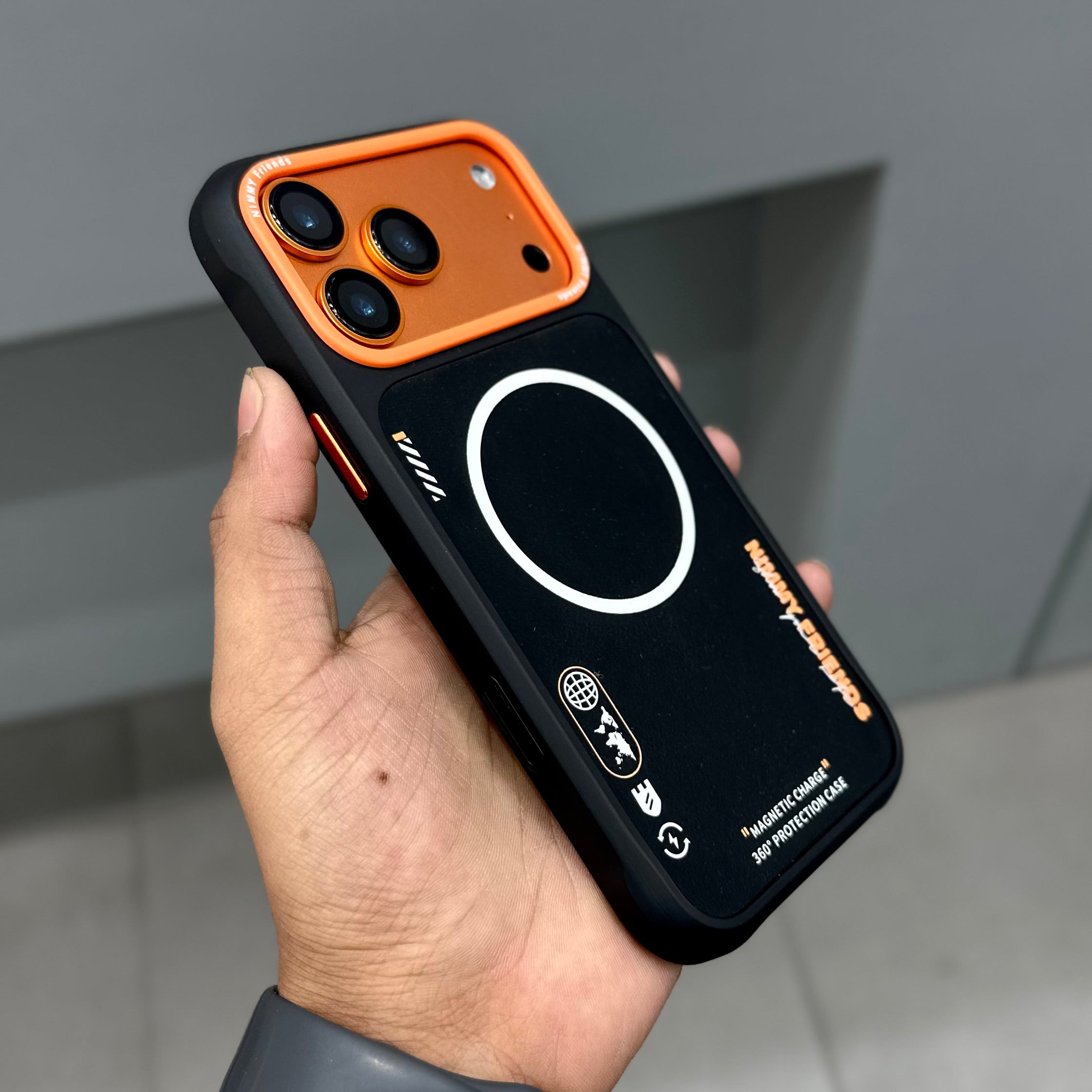 NIMMY MAGSAFE CASE - BLACK ORANGE ( No. 2695 )