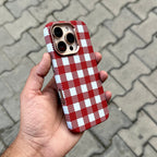 Luxo Red Check Case With Magsafe ( No. 1896 ) Mobile Case by CoverMeUp - Style 2