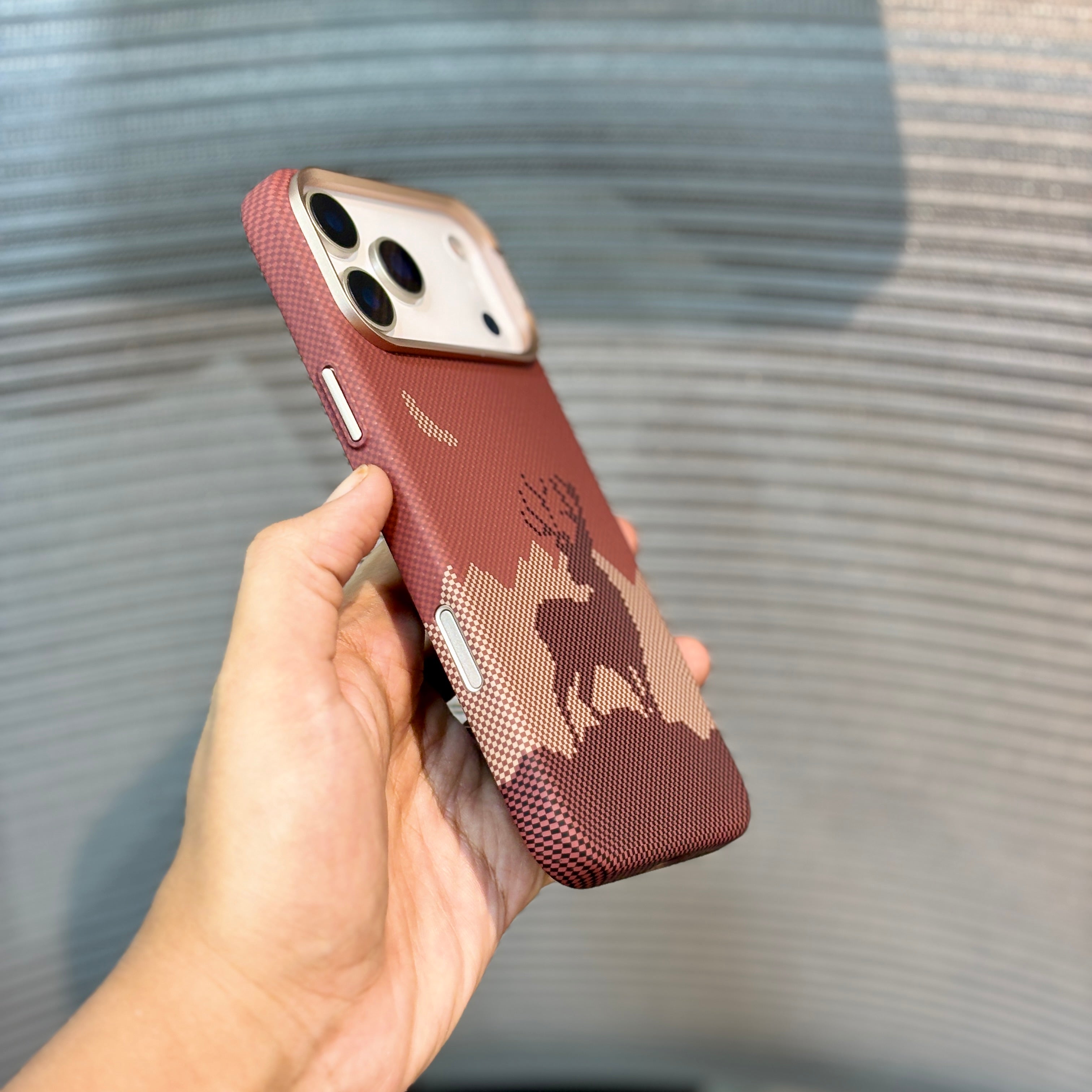 Protective Apple iPhone Back Cover - SunsetDeer Carbon Fiber MagSafe iPhone 17 Pro Max Case - Style 3