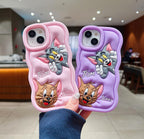 Protective Apple iPhone Back Cover - Soft Silicone 3D Cute Cartoon Full Protective Case Compatible with iPhone - Style 4