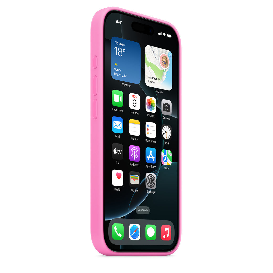 Logo Silicon Case for iPhone 16 (Peony)