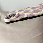 Protective Apple iPhone Back Cover - Purple Floral Flowers Textured Soft Silicone iPhone Case - Style 6