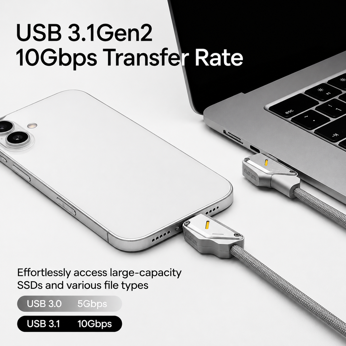 Aulumu M07 Light Carbon 240W Hi-Speed Charging & Data USB-C Cable