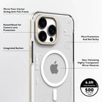 Protective Apple iPhone Back Cover - YOUNGKIT Crystal Anti Yellowing Transparent Case with Thin Metal Front Bumper Case for iPhone 16 Pro (Transparent + Natural Titanium) - Style 5