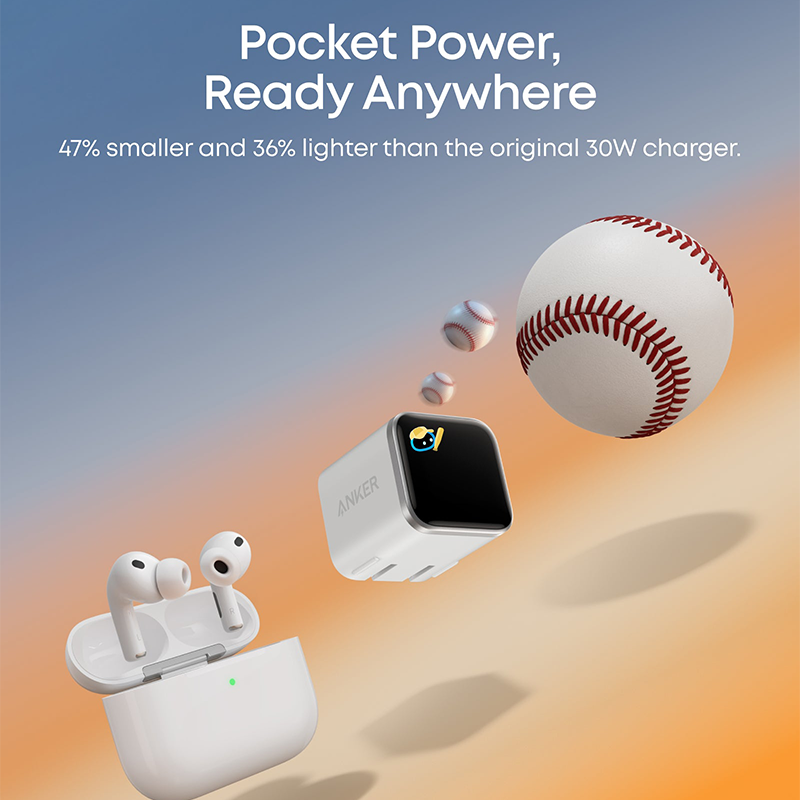 Anker Nano Charger (45W, Smart Display, 180° Foldable)