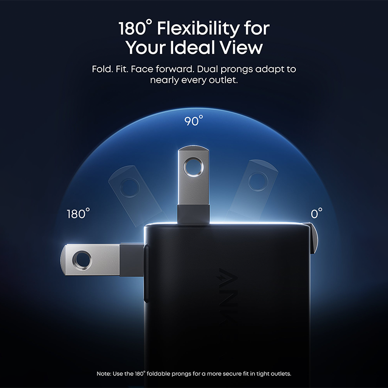 Anker Nano Charger (45W, Smart Display, 180° Foldable)