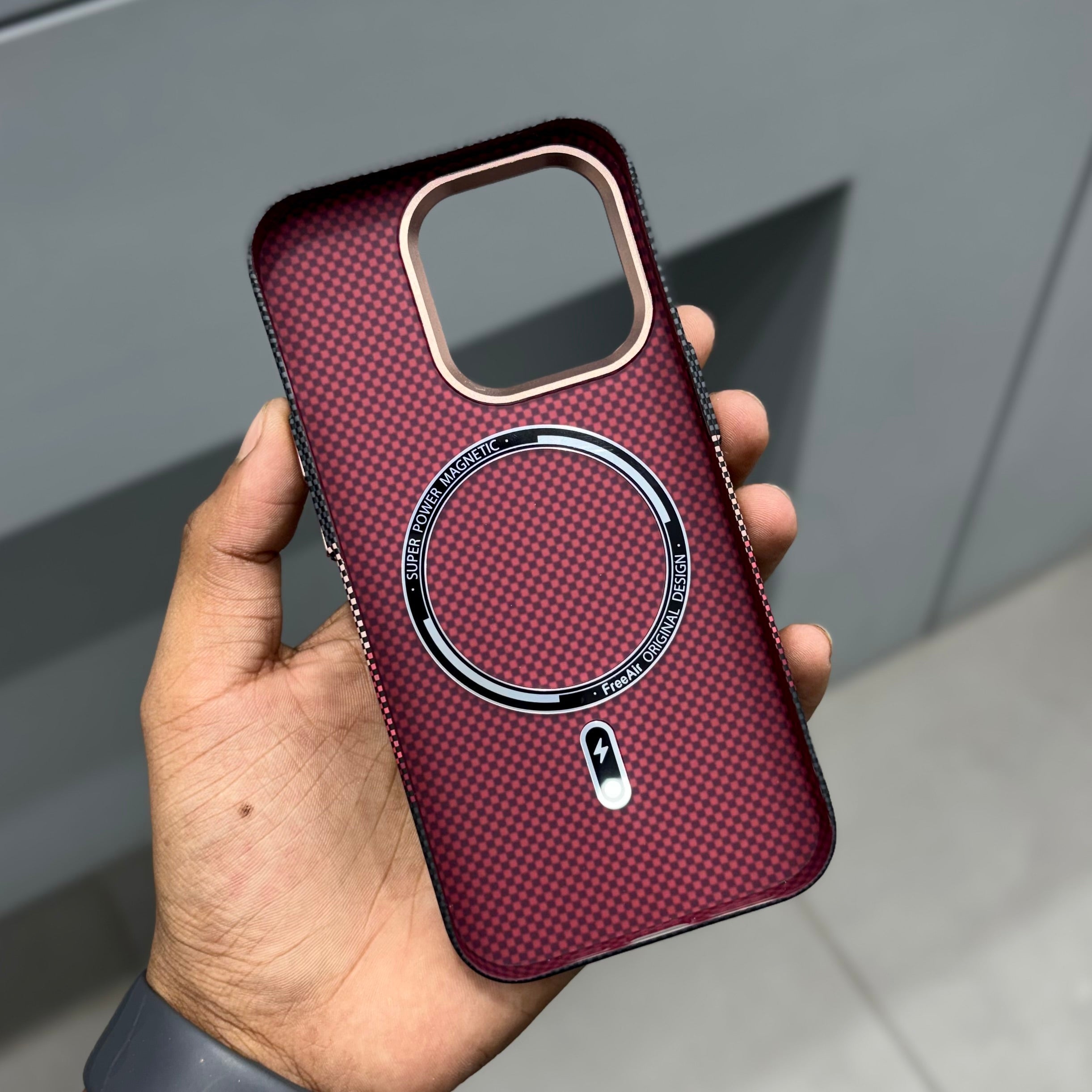 FREE AIR RED Down Wave with Magsafe ( No. 2264 ) Mobile Case by CoverMeUp - Style 3