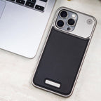 Leather Frameless Heat Dissipation Phone Back Case for Samsung Galaxy S25Ultra | Black Mobile Case by CoverMeUp