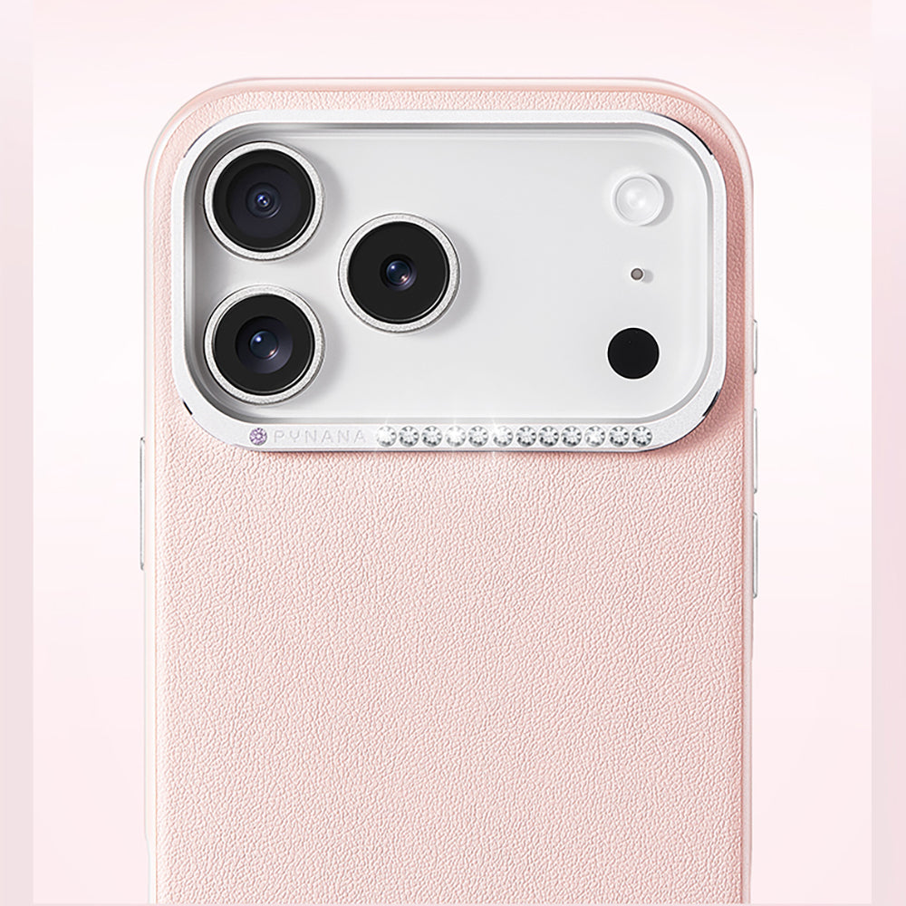 Pynana Plain PU Leather Case For iPhone 17 pro Max(L.Pink)