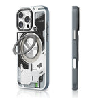 Protective Apple iPhone Back Cover - YOUNGKIT Cyberpunk 360° Rotation Ring Stand Case for iPhone 16 - Style 10