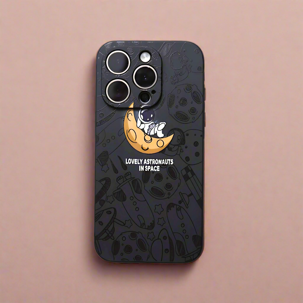 Space Explorer: Lovely Black Mobile Case by CoverMeUp - Style 2