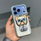 Nimmy Premium Embroidered Leather Case - NIMMY POPUP CASE-GREY BLUE 2.0 ( No. 2701 ) - Style 2