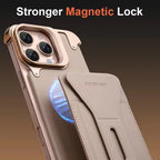 Protective Apple iPhone Back Cover - All-in-One - Leather & Metal MagSafe iPhone Case - Style 3