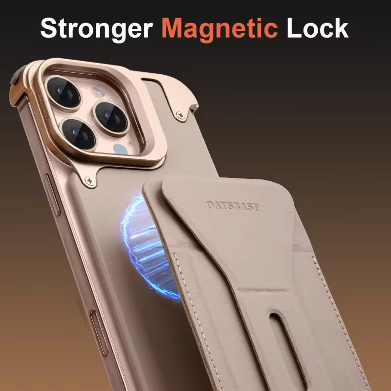 Protective Apple iPhone Back Cover - All-in-One - Leather & Metal MagSafe iPhone Case - Style 3