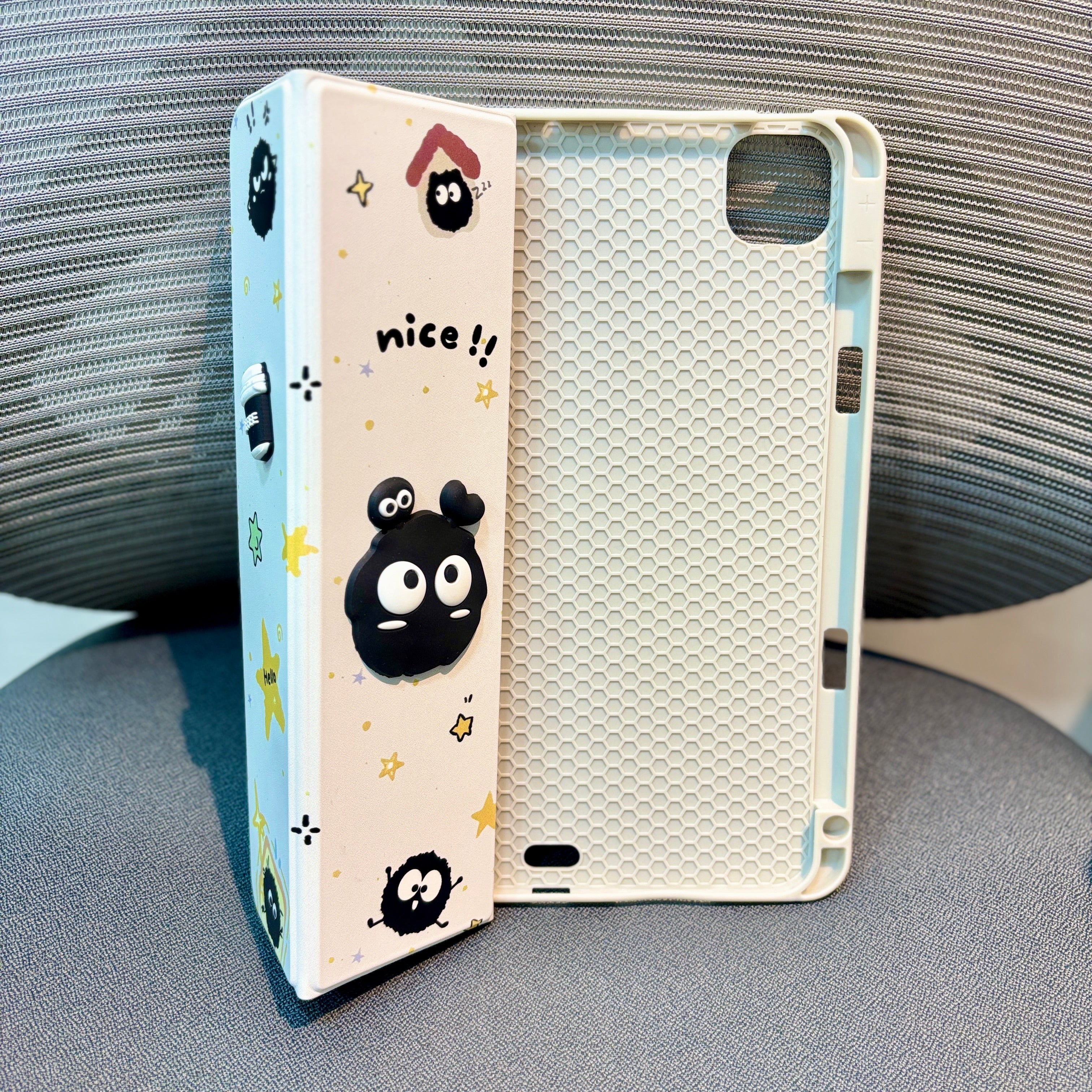 Black - 3D Cartoon Printed iPad Case