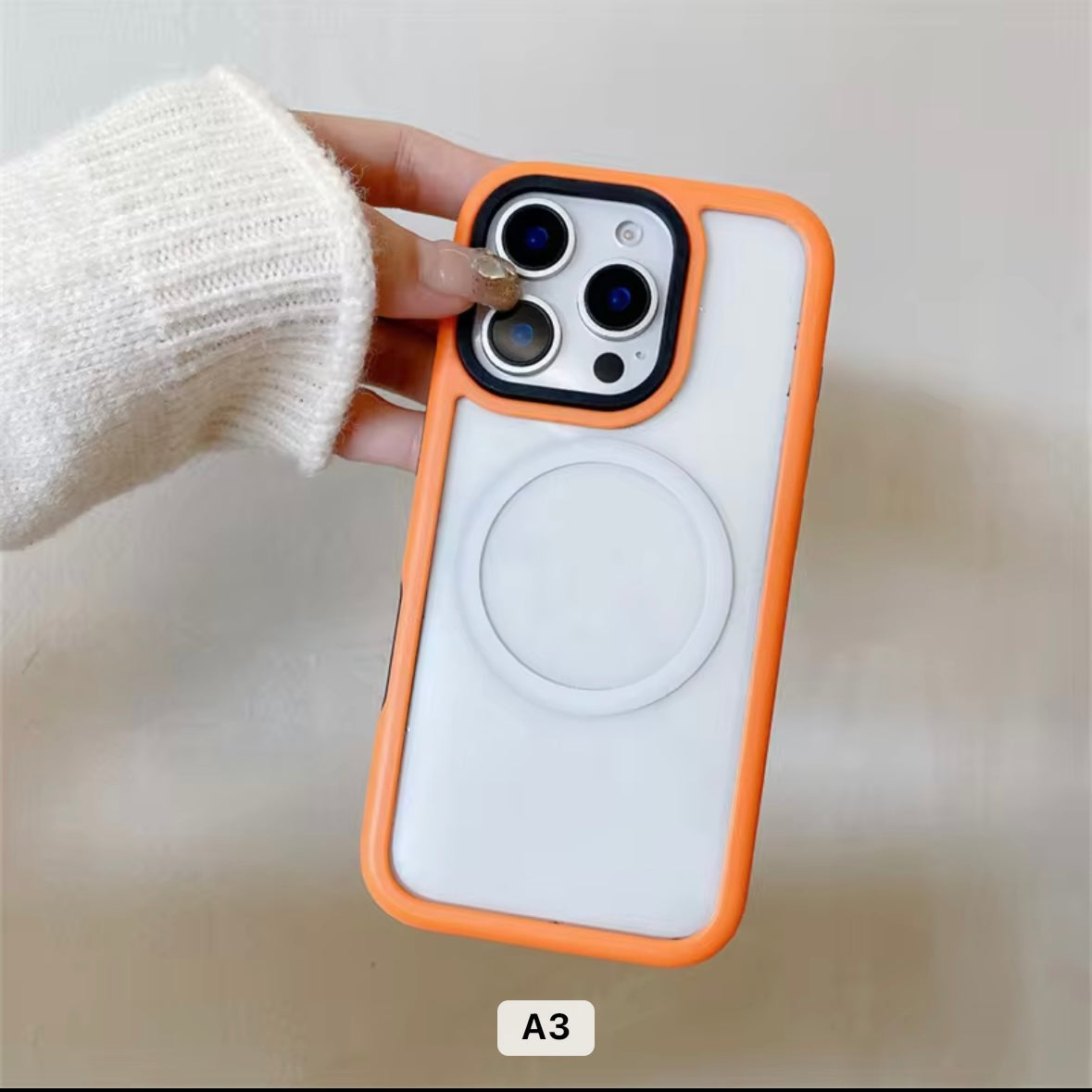 Protective Apple iPhone Back Cover - Transparent Hard MagSafe iPhone Case - Style 3