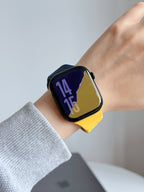 New Style Dual Colour Silicon Watch Band 44/45/46/49 mm (Yellow/Navy Blue)