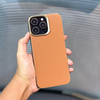 Protective Apple iPhone Back Cover - Leather Finish BackPlane MagSafe iPhone 15 & 16 Series Case