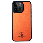 Protective Apple iPhone Back Cover - Santa Barbara Polo Raquet Club MYRON Series for iPhone 15 Pro (ORANGE) (MAGSAFE COMPATIBLE)