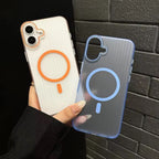 Protective Apple iPhone Back Cover - Slim Fit Hard MagSafe iPhone Case with Embossed Stripes - Style 3