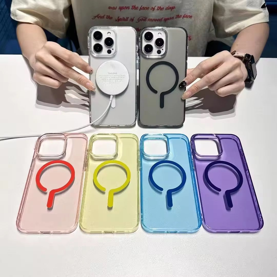 Protective Apple iPhone Back Cover - Tinted Glossy Magsafe Hard Case for iPhone