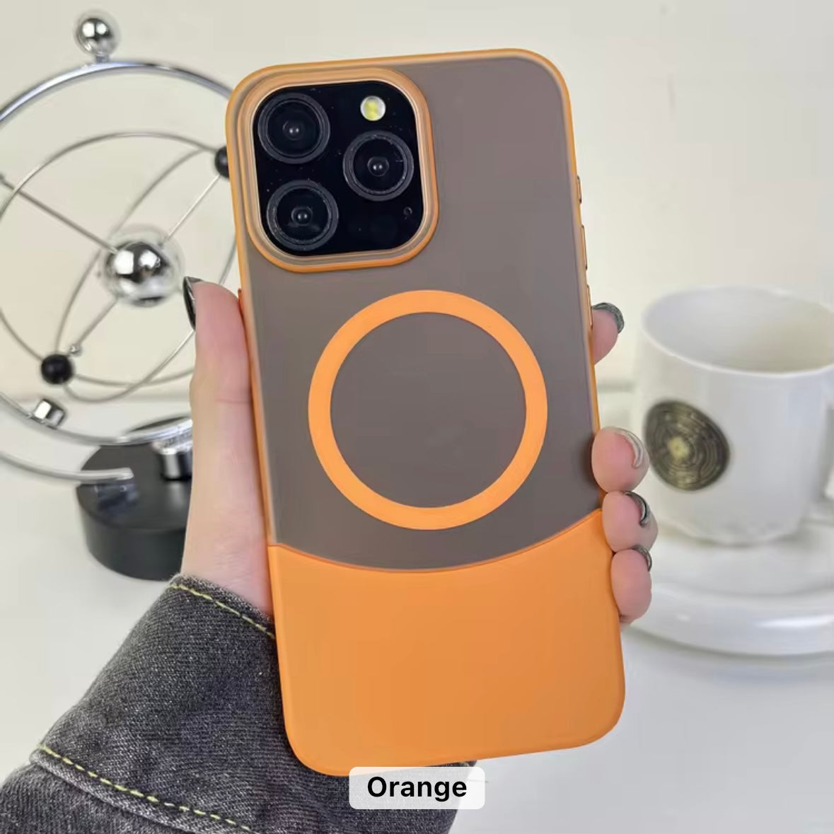 Protective Apple iPhone Back Cover - Dual Color Matte Magsafe Slim Fit Case for iPhone - Style 5