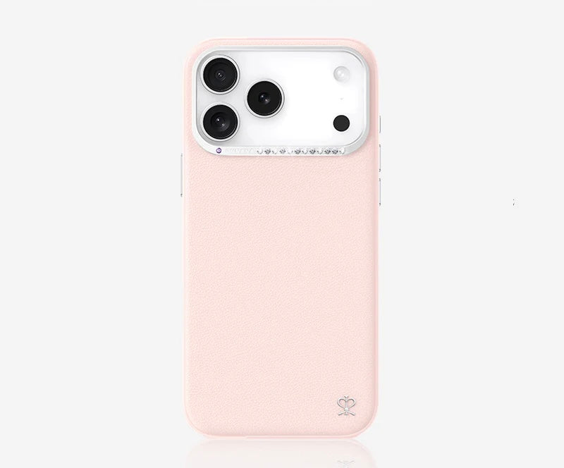 Pynana Plain PU Leather Case For iPhone 17 pro Max(L.Pink)