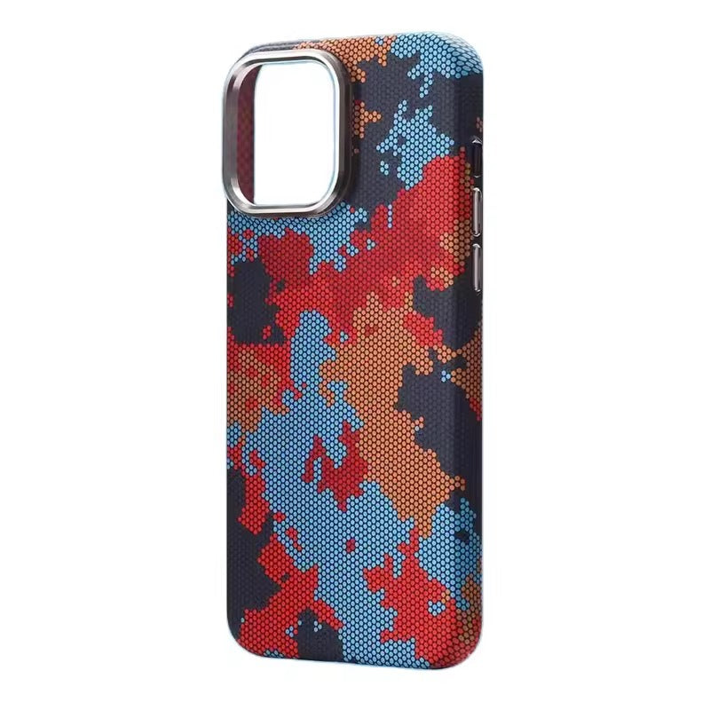 Protective Apple iPhone Back Cover - Camouflage Carbon Fiber Slim fit MagSafe Case for iPhone - Style 4